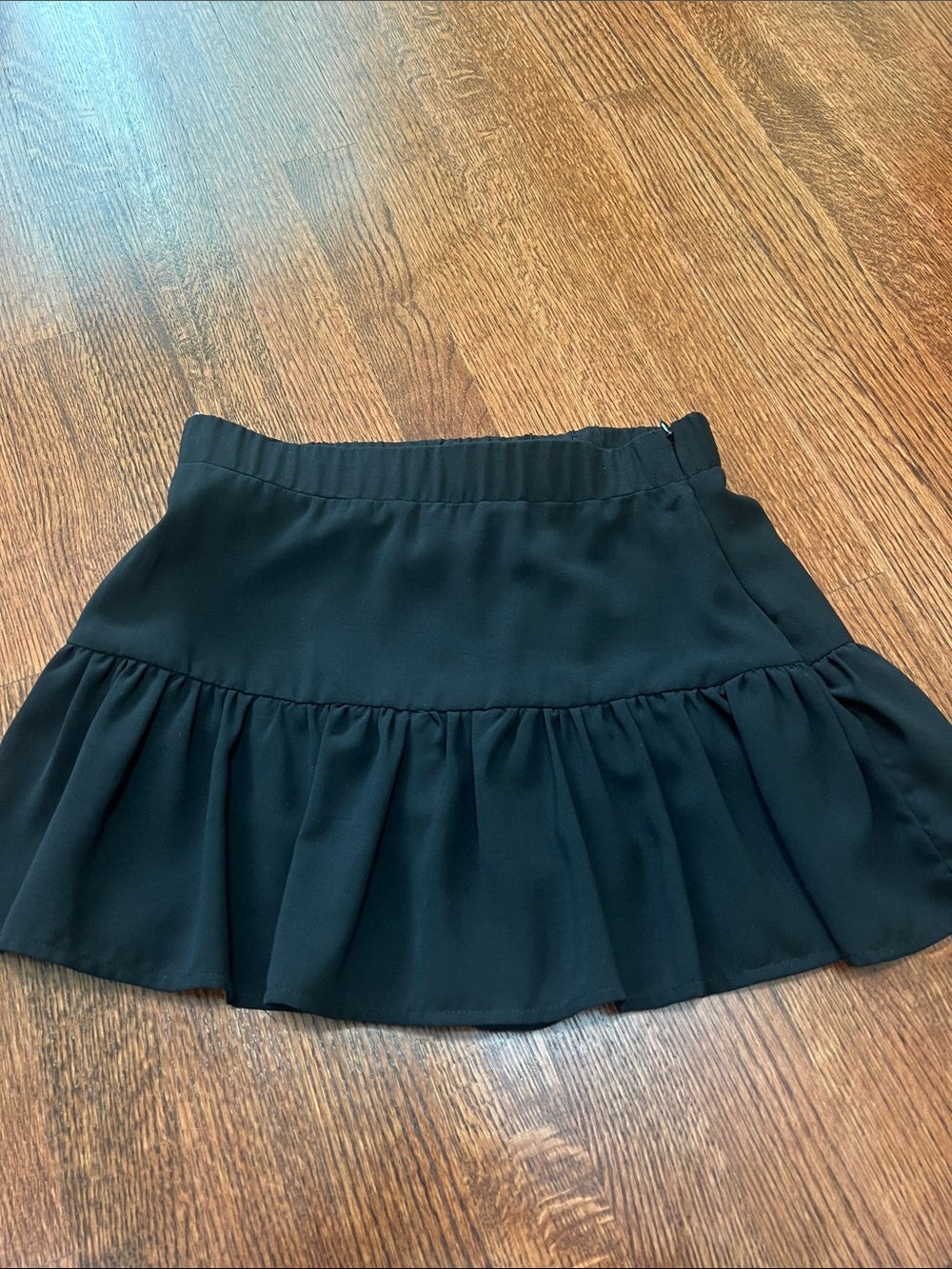 glam Black Ruffle Mini Skirt
